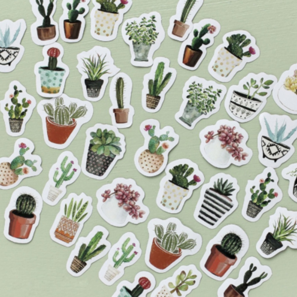 SALE! 45pcs Succulent Plant stickers scrapbooking